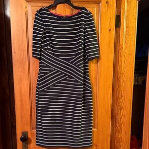 Jessica Howard Navy and White Long Sleeve Dress